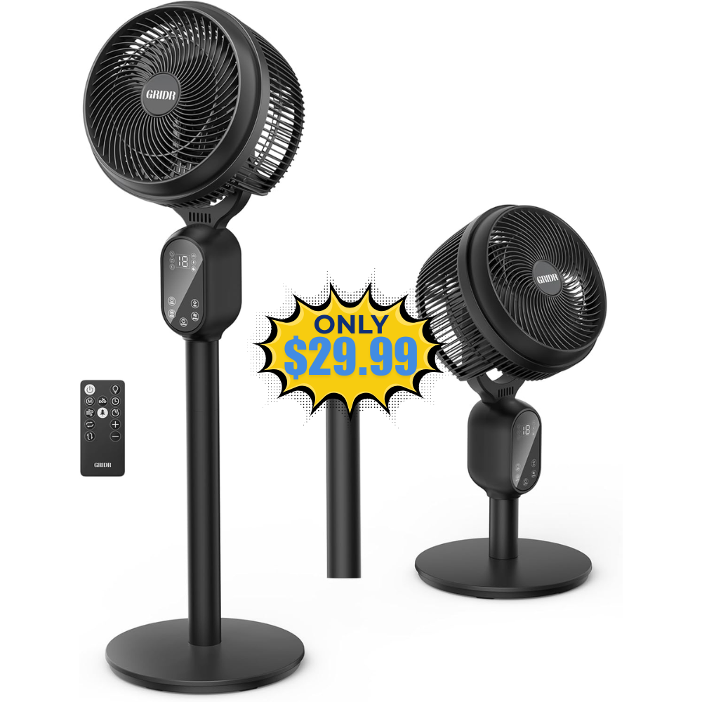 GRIDR Pedestal Fans Smart Oscillating Deal: Save 25%