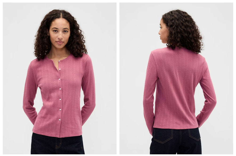Pointelle Button-Up Top Deal at Gap Factory: Save $28