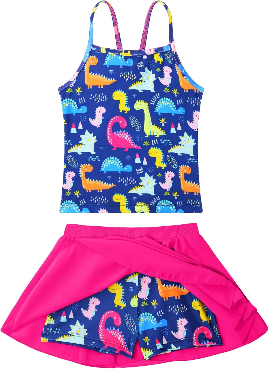 WhizBuzz Swimsuit for Girls Size 4t 5t Colorful Dinosaur Two deal at Amazon