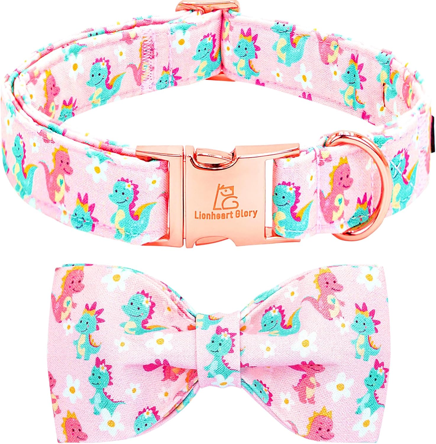 Lionheart glory Dog Bow Collar Dinosaurs Pattern Cute Collar deal at Amazon