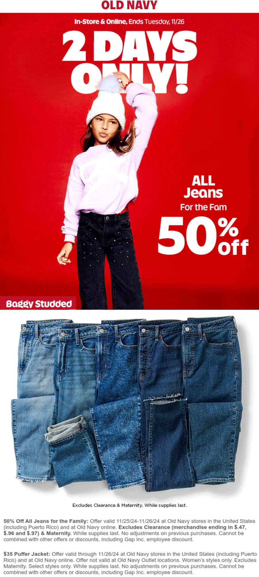 Old Navy Today Only Deal: Save at Old Navy
