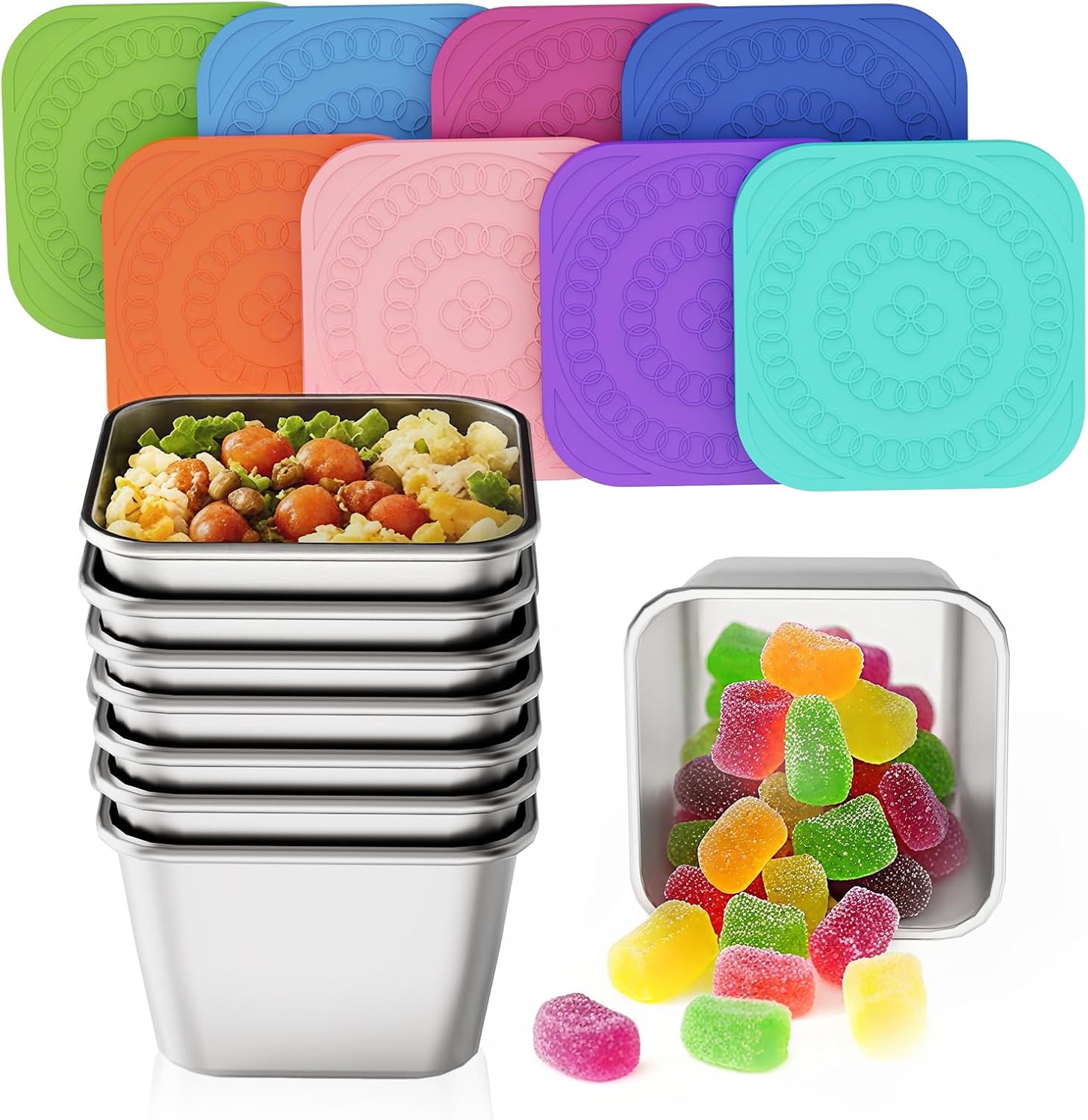 Kitlead Set of 8 Stainless Steel Snack Containers for Kids a deal at Amazon