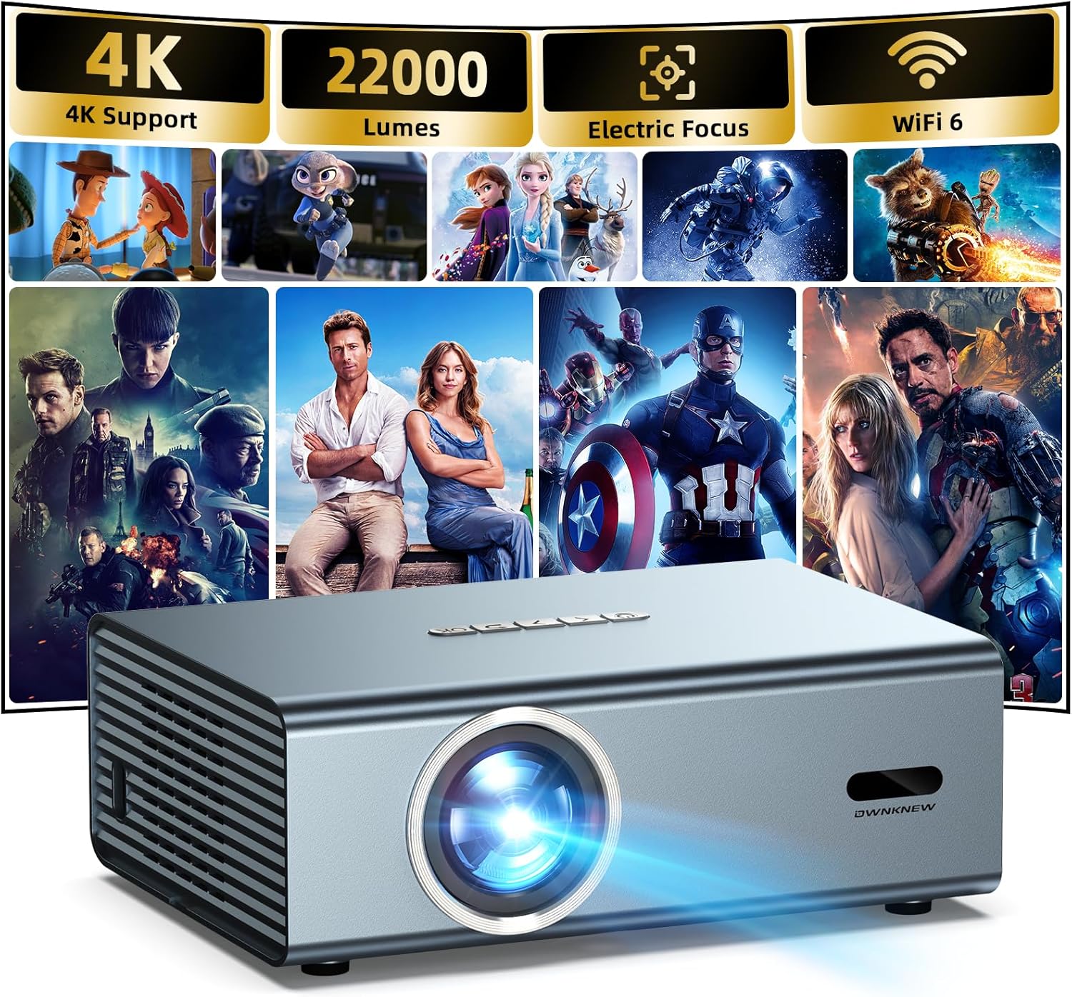[Electric Focus] 4K Support Projector with WiFi6 and Bluetoo deal at Amazon