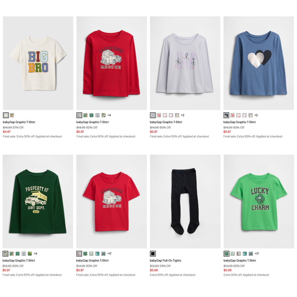 babyGap Graphic T-Shirt Deal: From $2.11 at Gap Factory