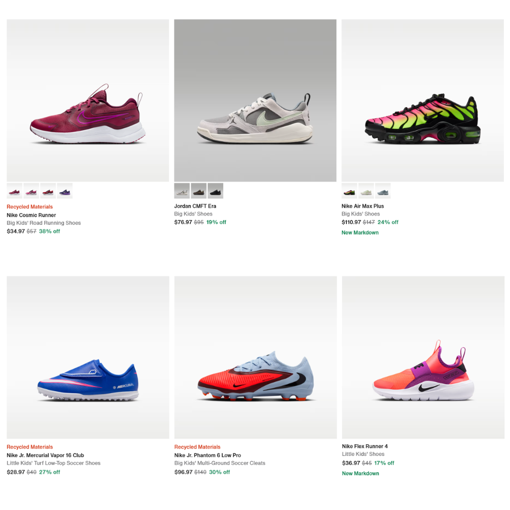 Kids’ Shoes Sale at Nike: From $34.97