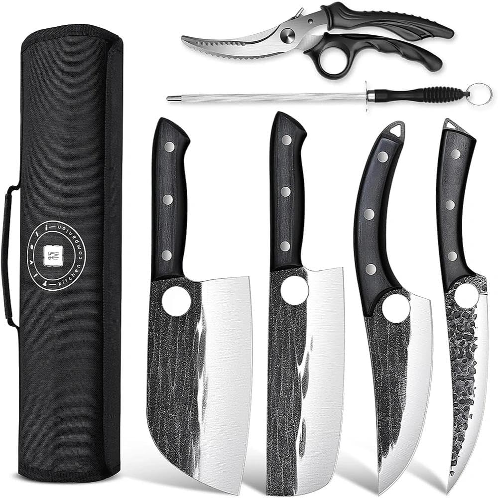 TIVOLI Professional Butcher Knife Set for Meat Processing, 7 deal at Amazon