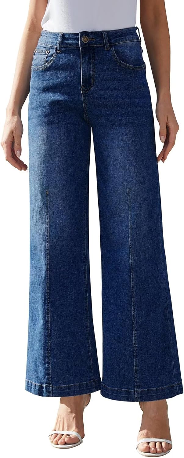 Yewfirm Wide Leg Jeans Woman Stretch Bell Bottom Deal at Amazon