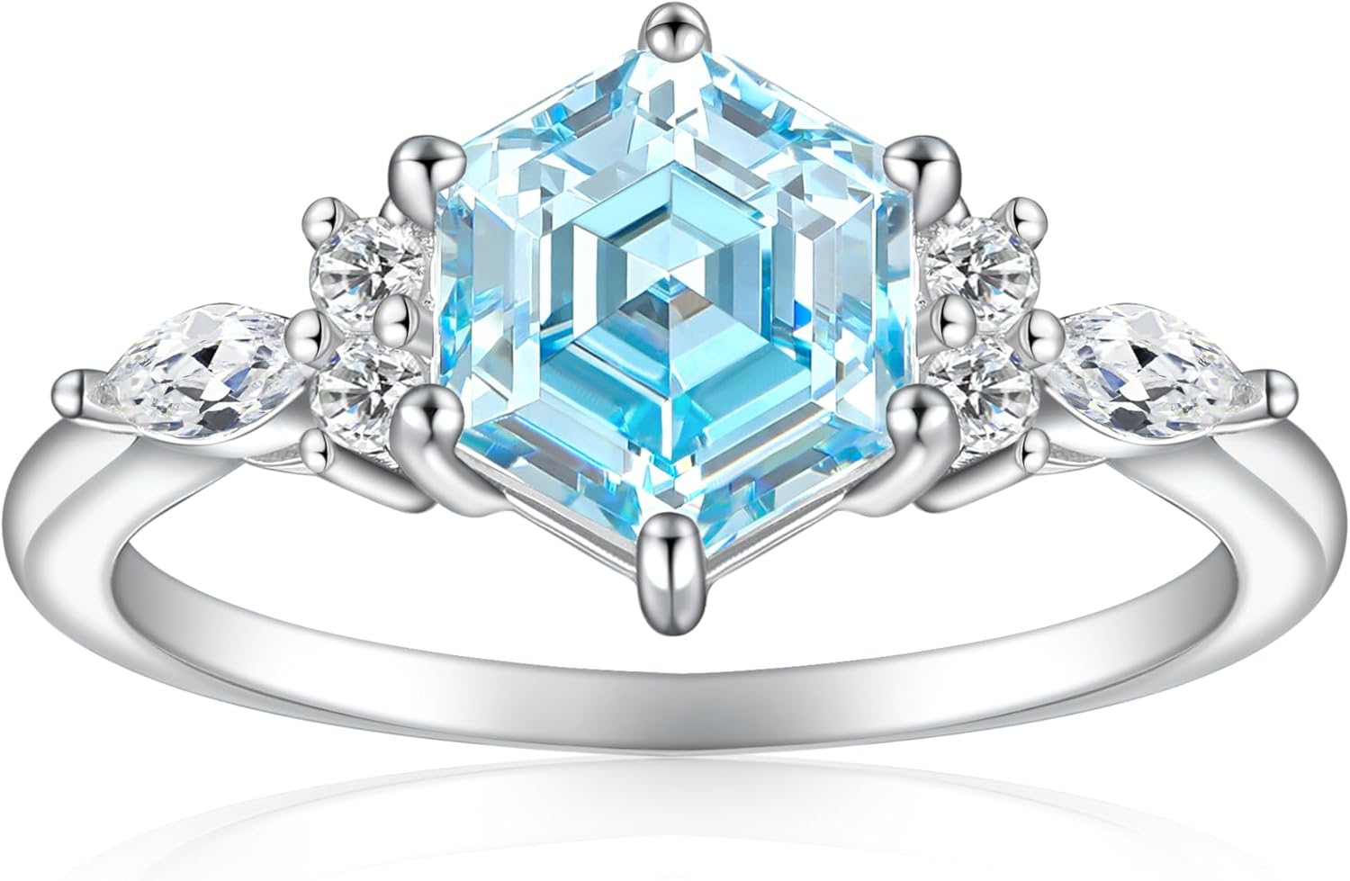 Cijisx Hexagon Birthstone Ring 925 Sterling Only $42.99 at Amazon