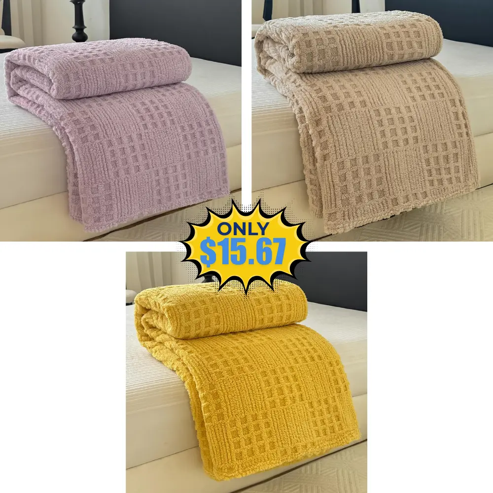 Waffle Weave Jacquard Decorative Blankets Deal: Save 13%