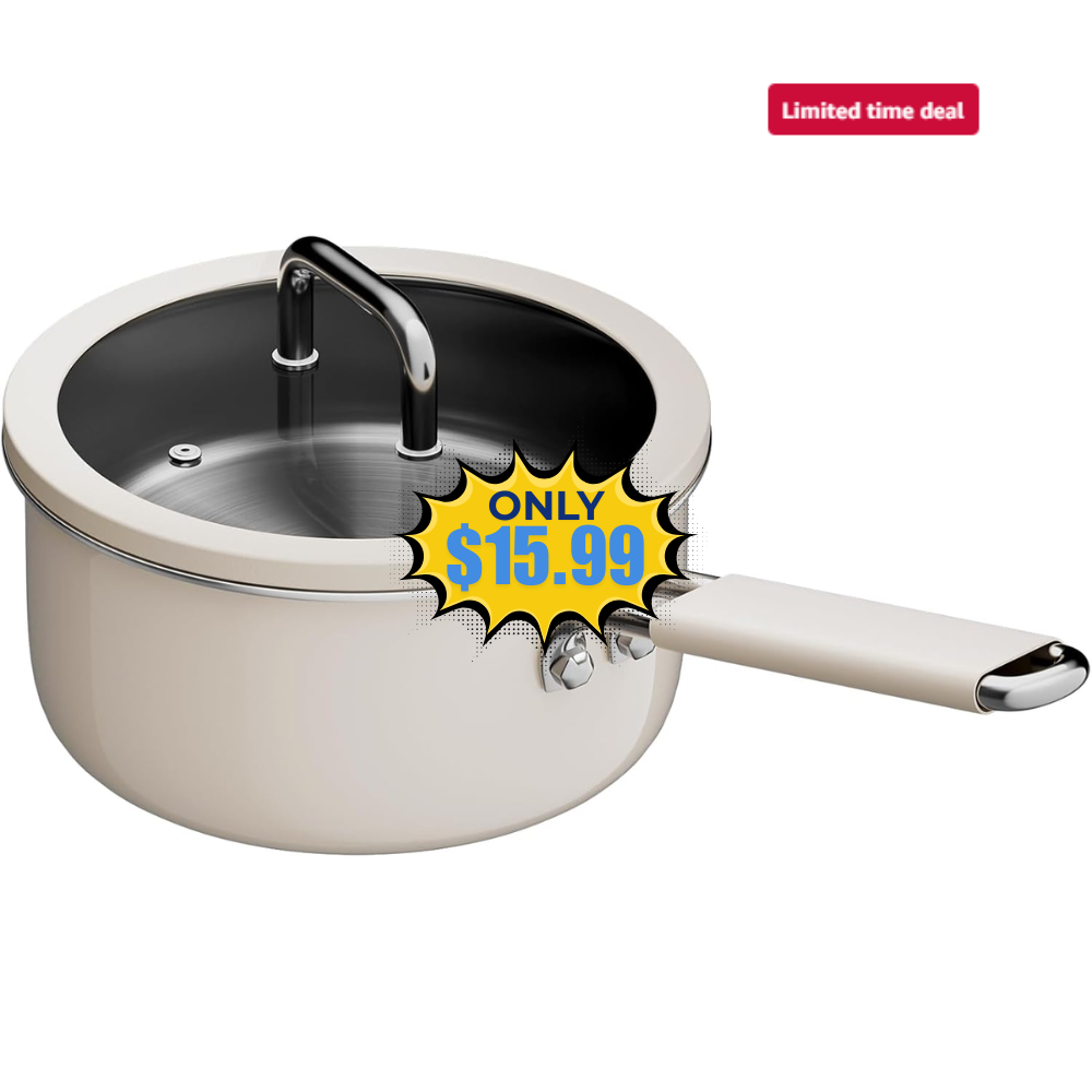 Tri-Ply Stainless Steel Sauce Pan 1.5 Quart Deal: Save 50%