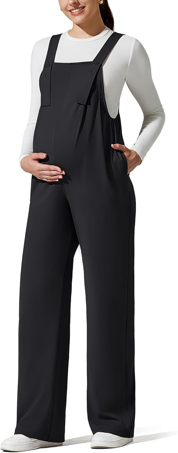 G4Free Maternity Wide Leg Jumpsuits Overalls Only $39.99 at Amazon
