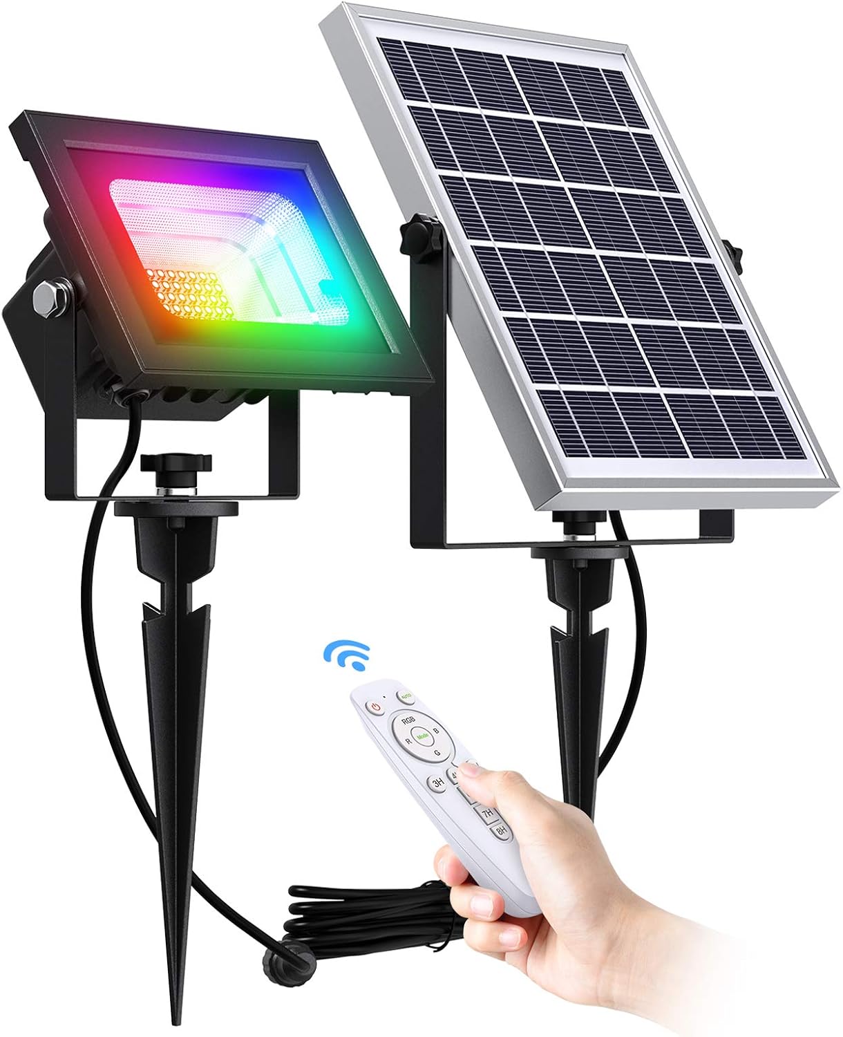 SunBonar RGB Solar Flood Lights Outdoor Solar Only $39.98 at Amazon