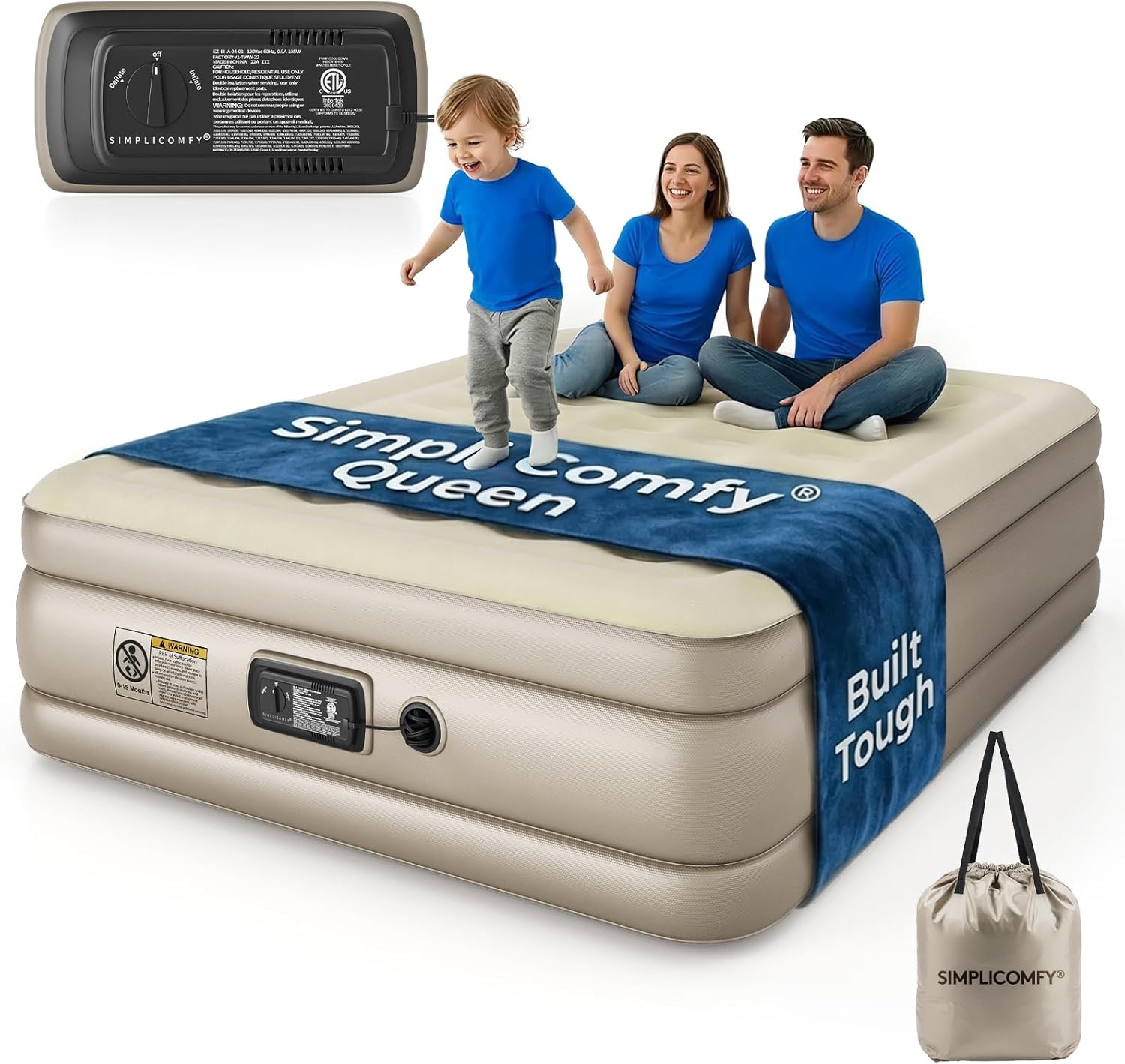 Simpli Comfy 18" Raised Double-High Queen Inflatable Air Mat deal at Amazon