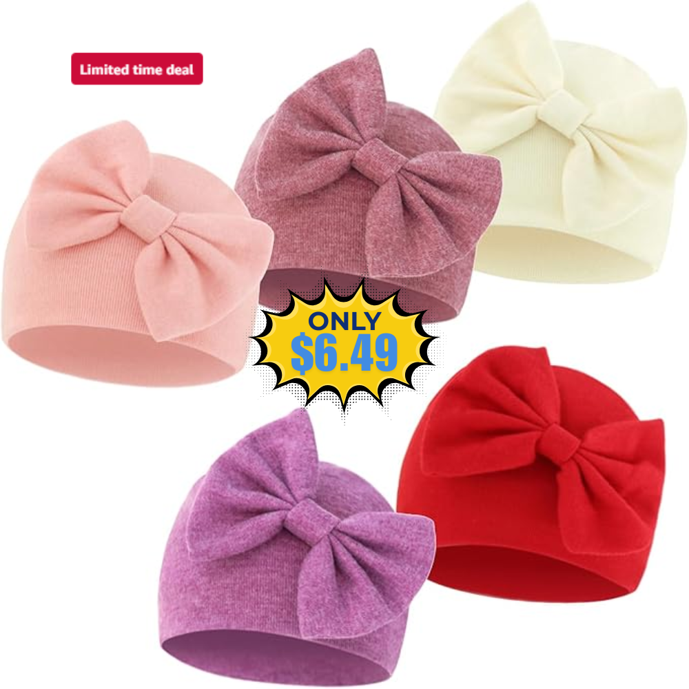 Newborn Hospital Hats Beanie Bow Deal: Save 50%