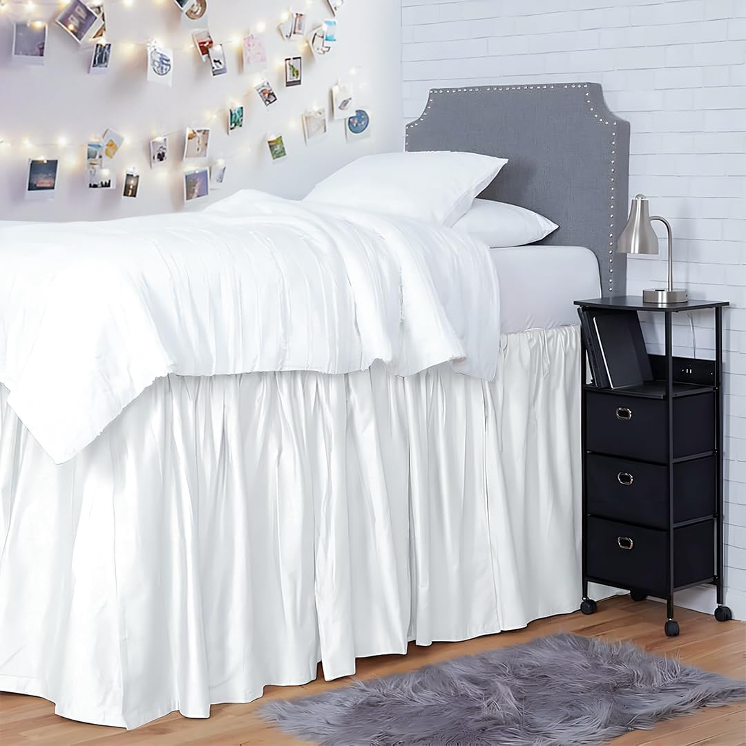 Shreem Linen Dorm Room Bed Skirt Twin XL Deal: Save at Amazon