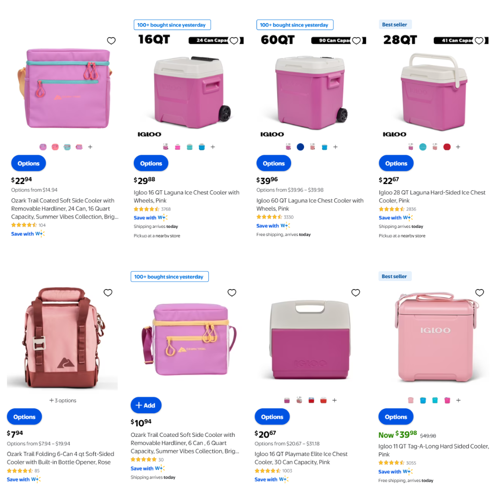 Pink Coolers Sale at Walmart: Save More
