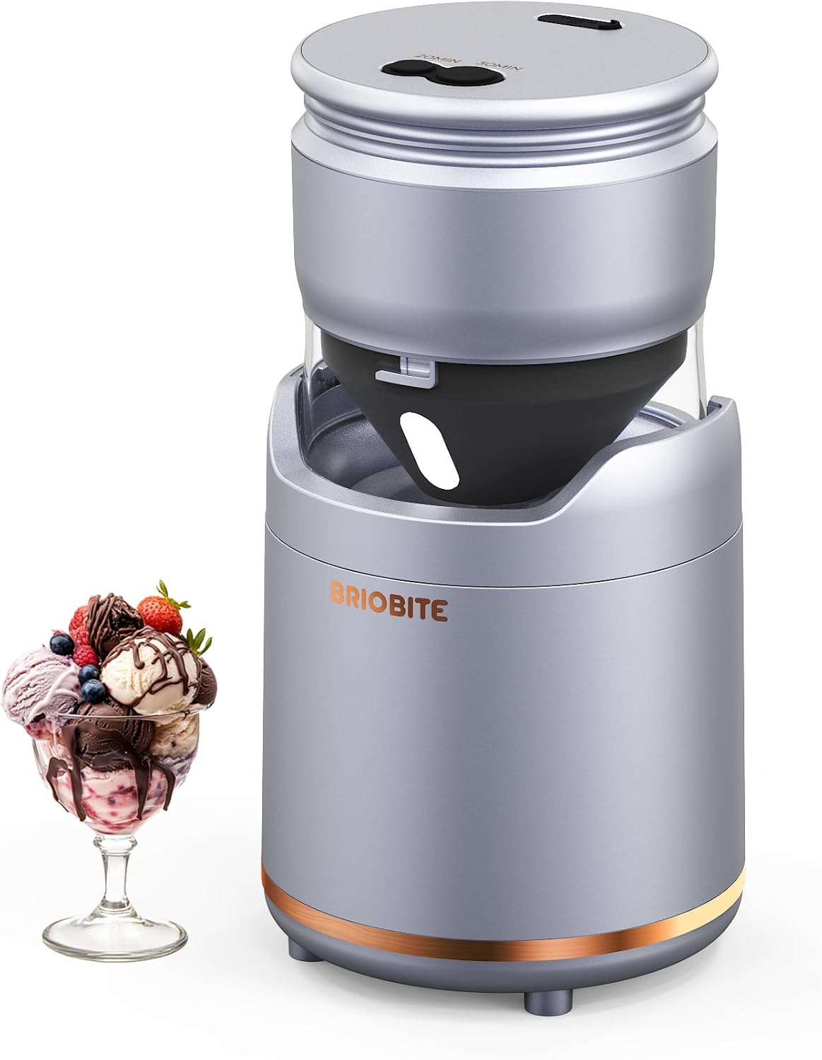 BRIOBITE Ice Cream Maker,Rechargeable Soft Ice Cream Machine deal at Amazon