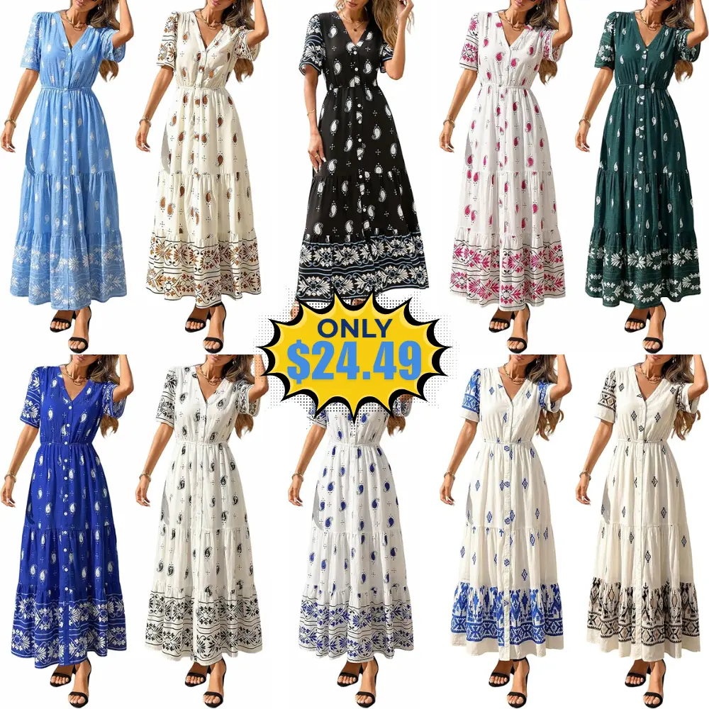 PRETTYGARDEN Womens Boho Maxi Dress Deal: Save 26%