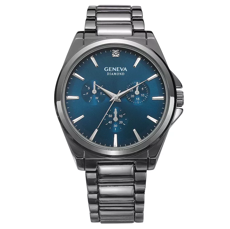 Geneva Gunmetal Tone Diamond Accent Blue Dial Bracelet Watch Deal: Save $11.20…