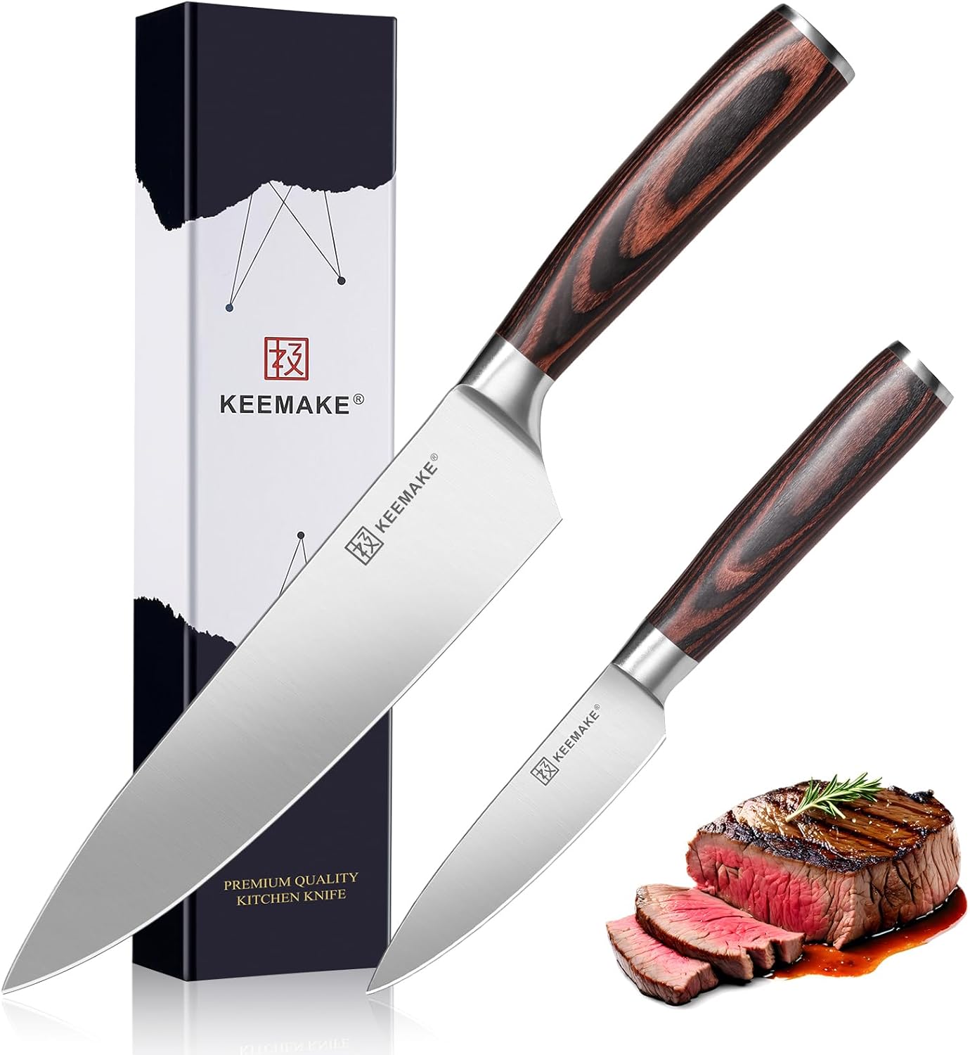 KEEMAKE Professional Chef Knife Set 2 Pieces Only $29.99 at Amazon