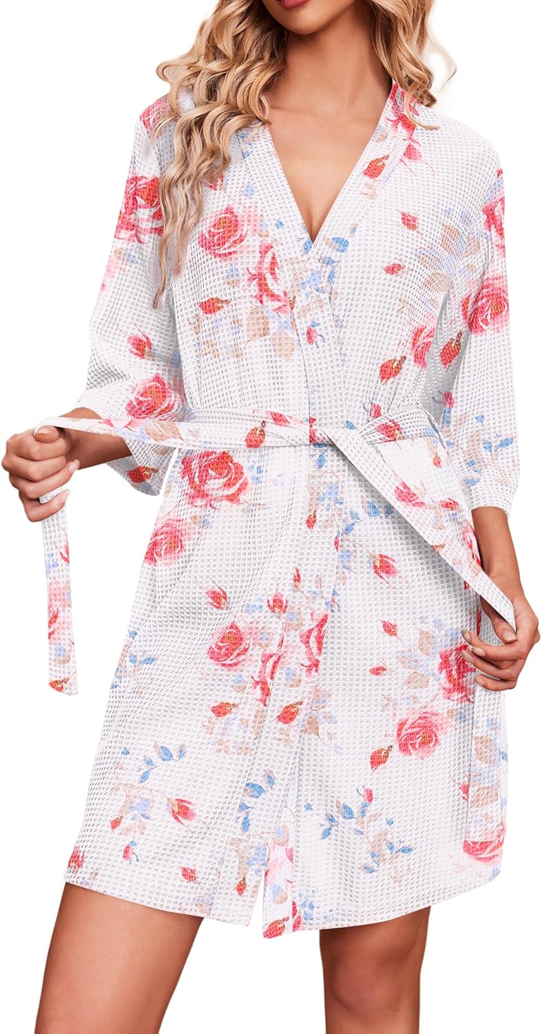 Ekouaer Robes for Women Waffle Knit Bathrobe Soft Lightweigh deal at Amazon