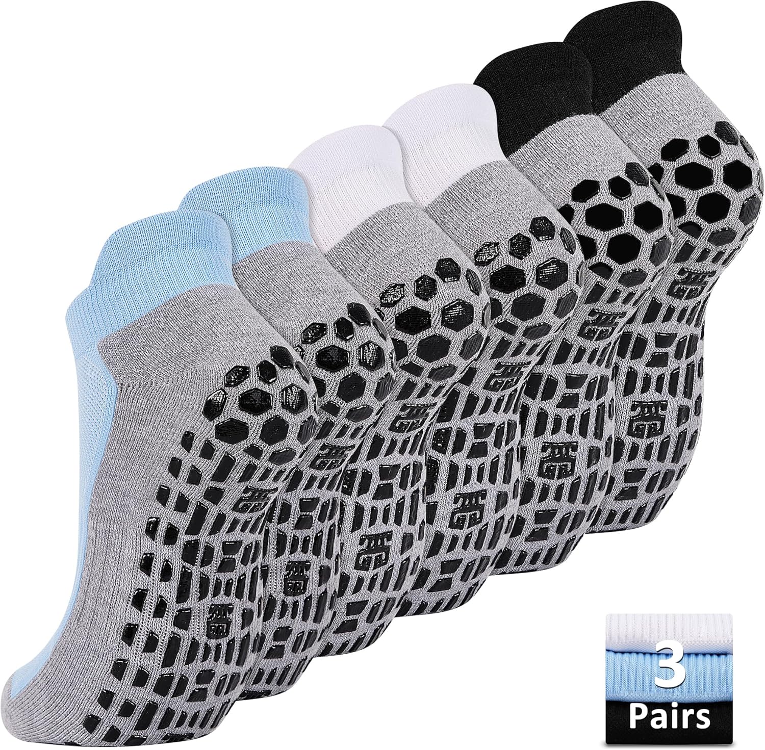 ELUTONG Men Non Slip Anti-Skid Socks 3 Pairs Tile Wood Floor deal at Amazon
