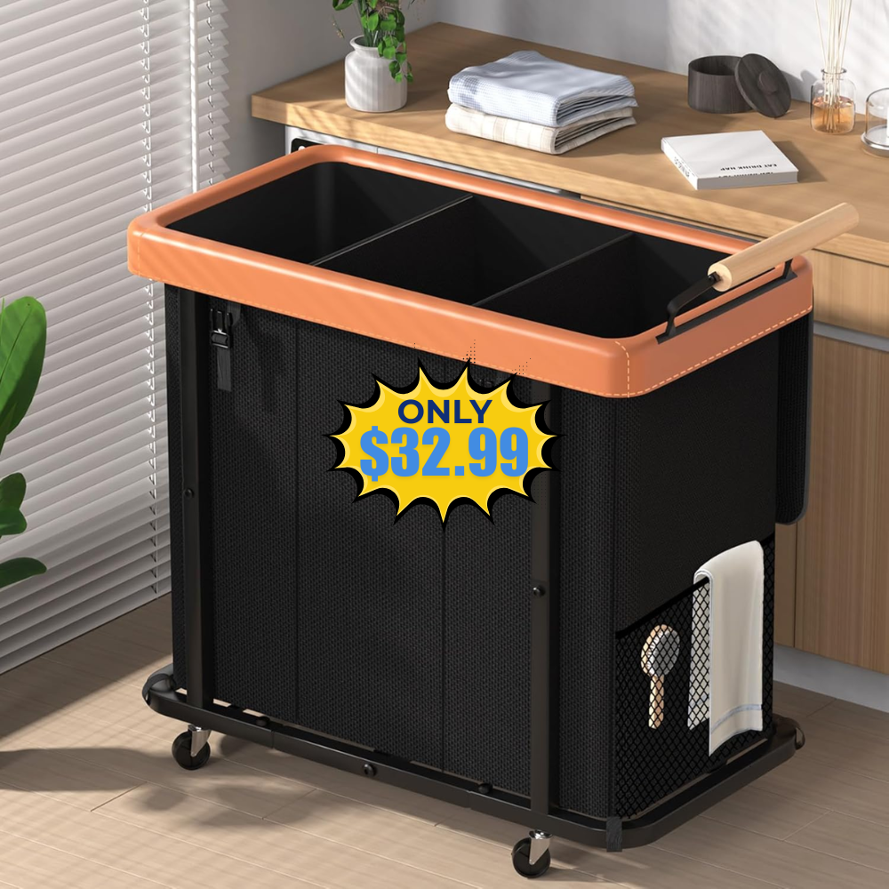 60 Gal Laundry Hamper 3 Section Deal: Save with Promo Code