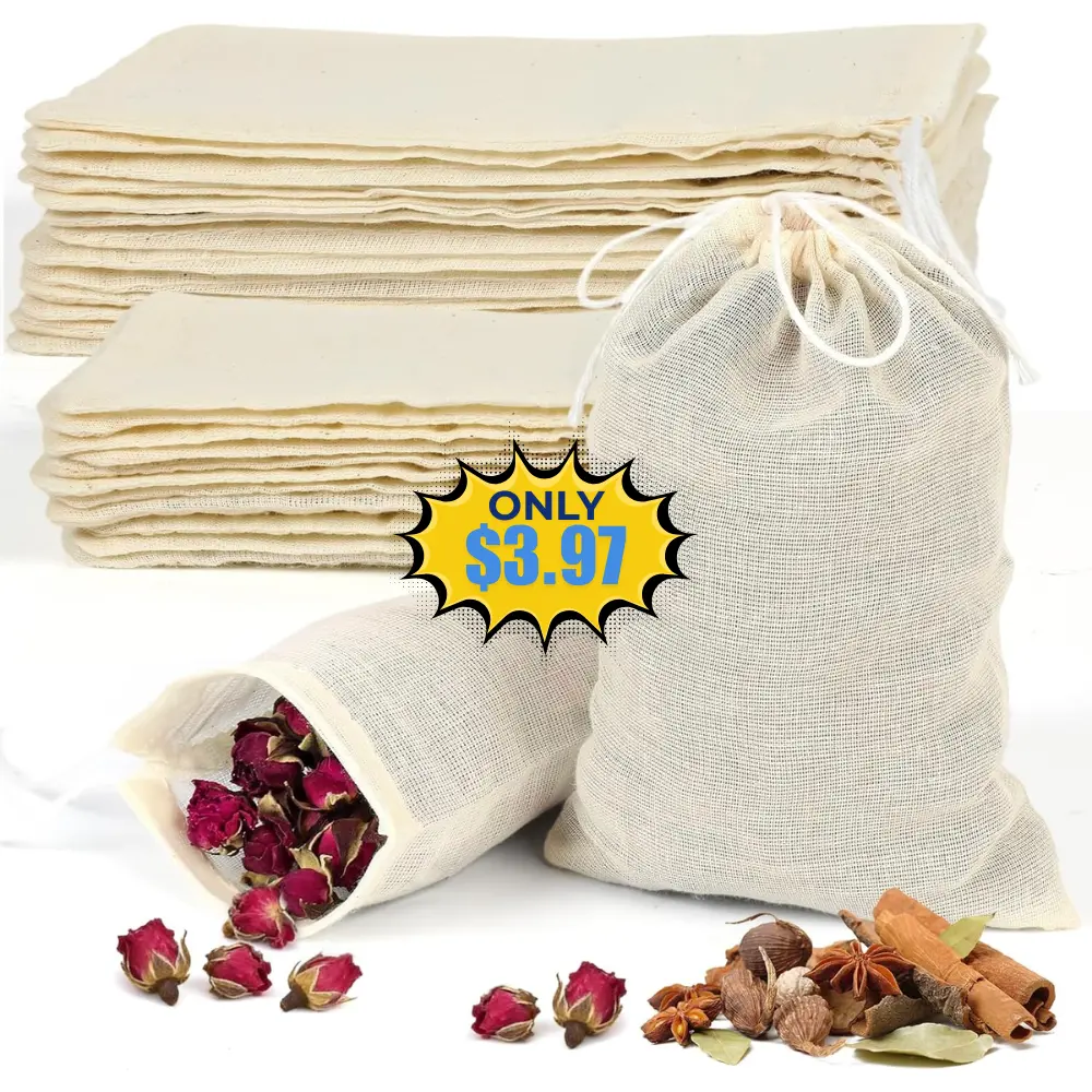 Reusable Muslin Tea Bags: 200-mesh Deal: Save 13%