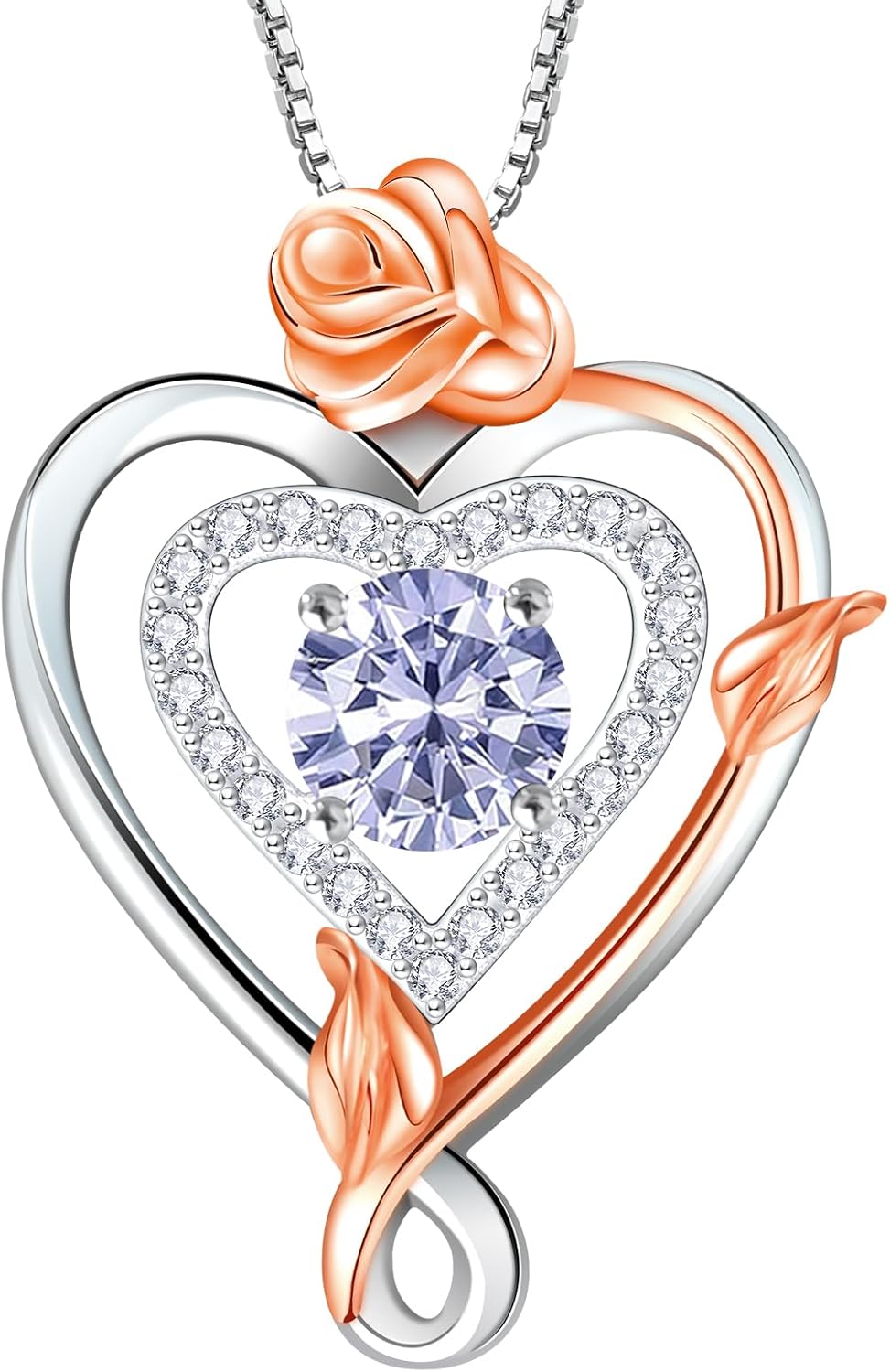 RIVIKO Rose June Birthstone Necklace for Women,925 Sterling  deal at Amazon