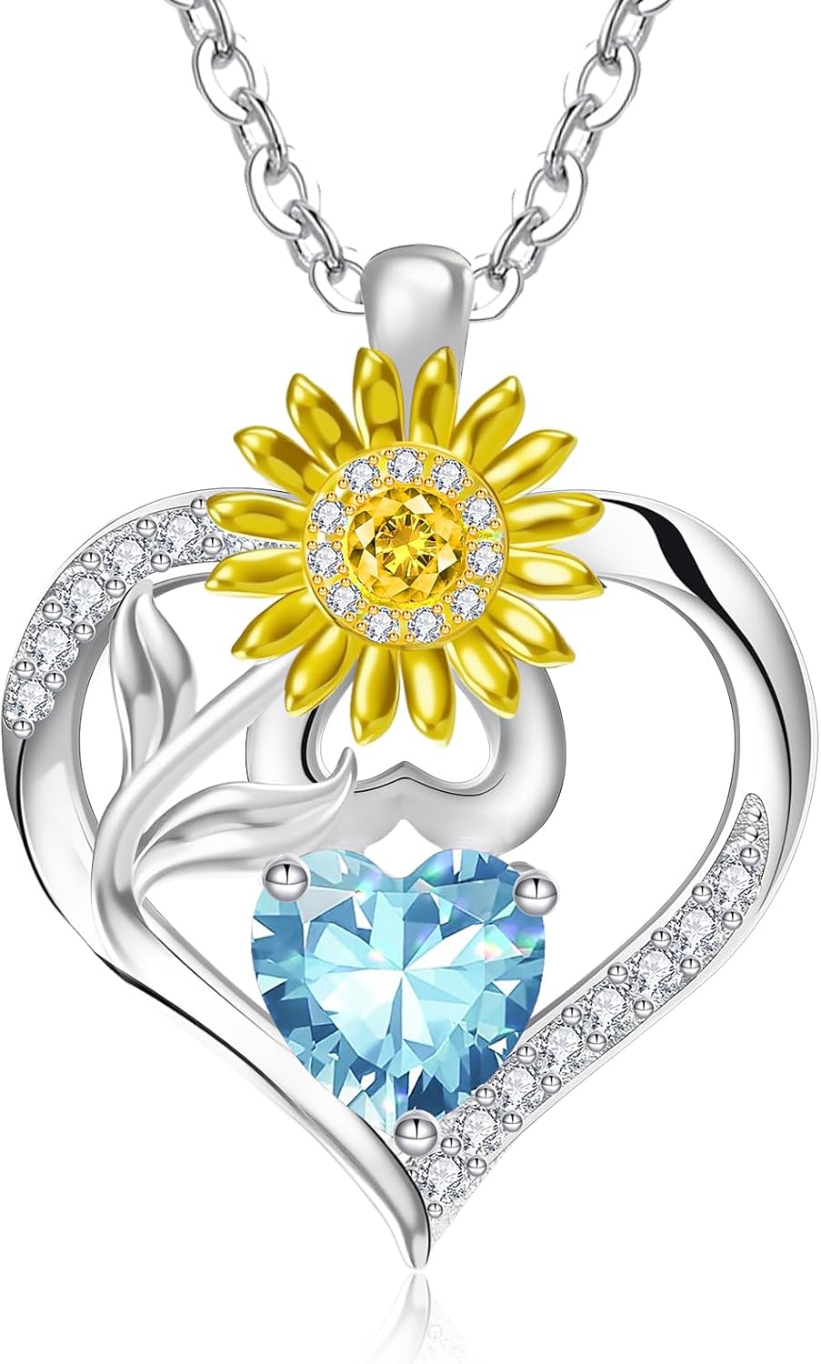 RIVIKO Mothers Day Gifts for Mom-Sunflower Birthstone Neckla deal at Amazon