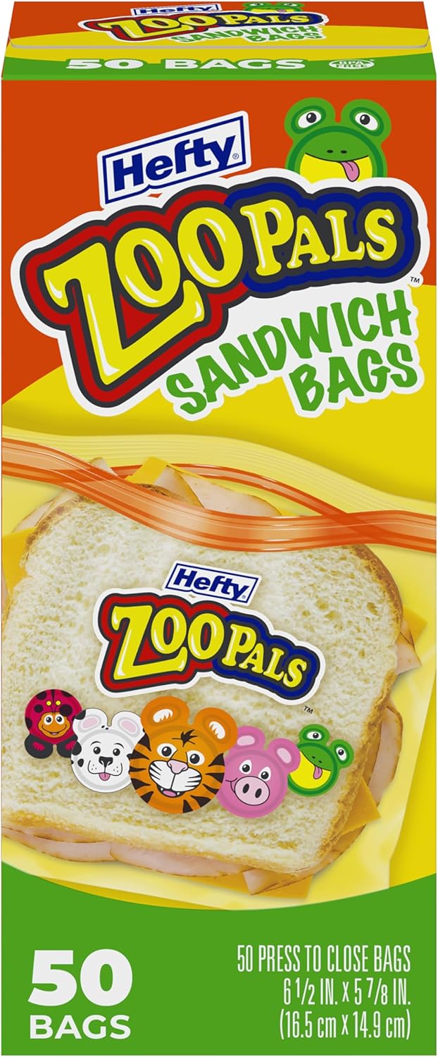Hefty 50-Count Zoo Pals Sandwich Bags deal at Amazon