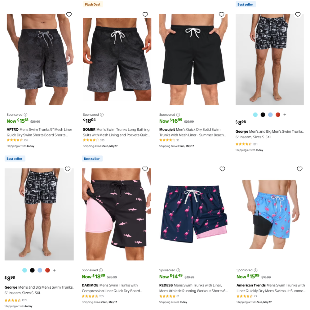 Men’s Swim Trunks Deal at Walmart: From $8.98
