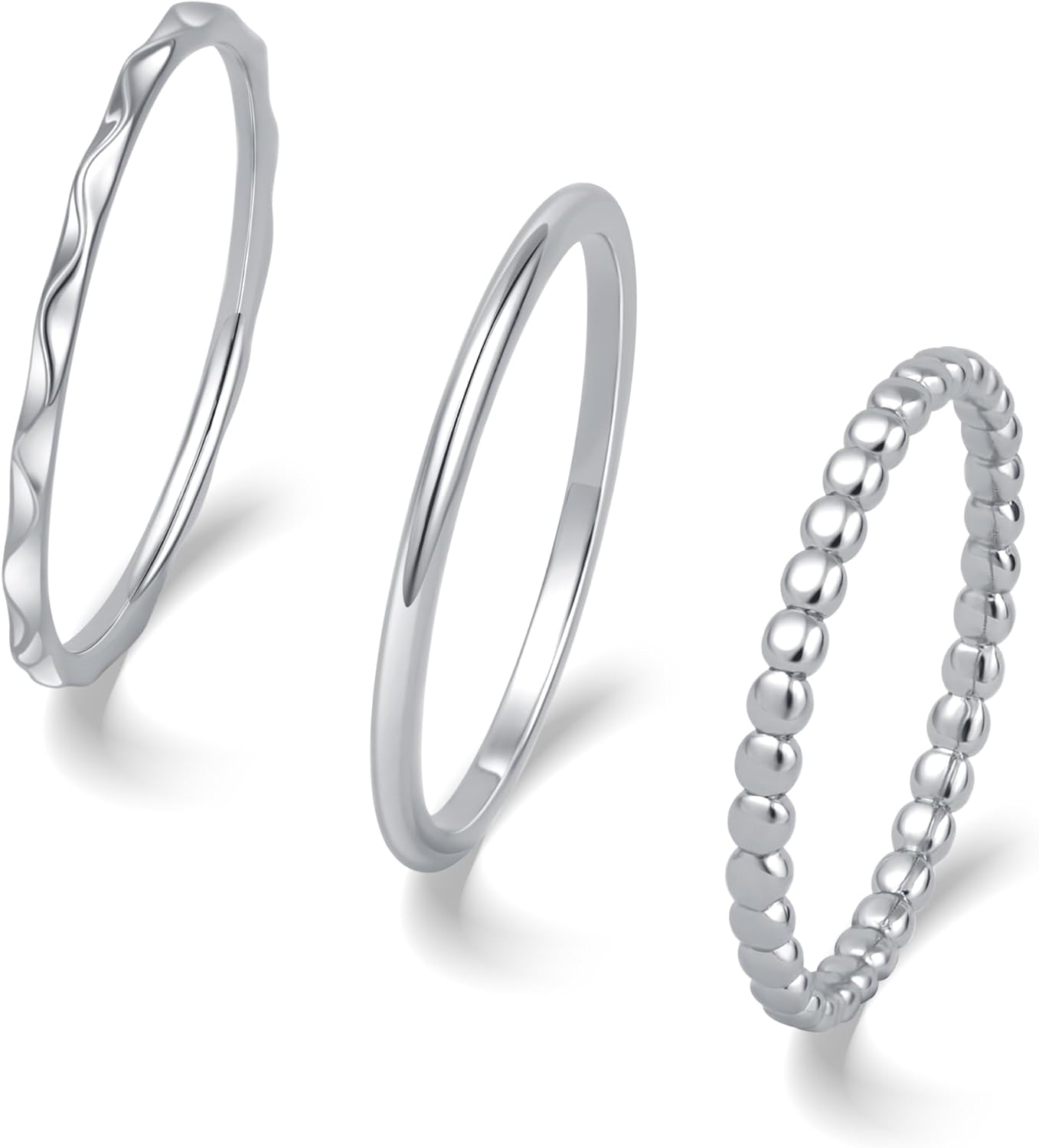 TLY Stackable Rings for Women Non Tarnish 18K Gold Silver Pl deal at Amazon