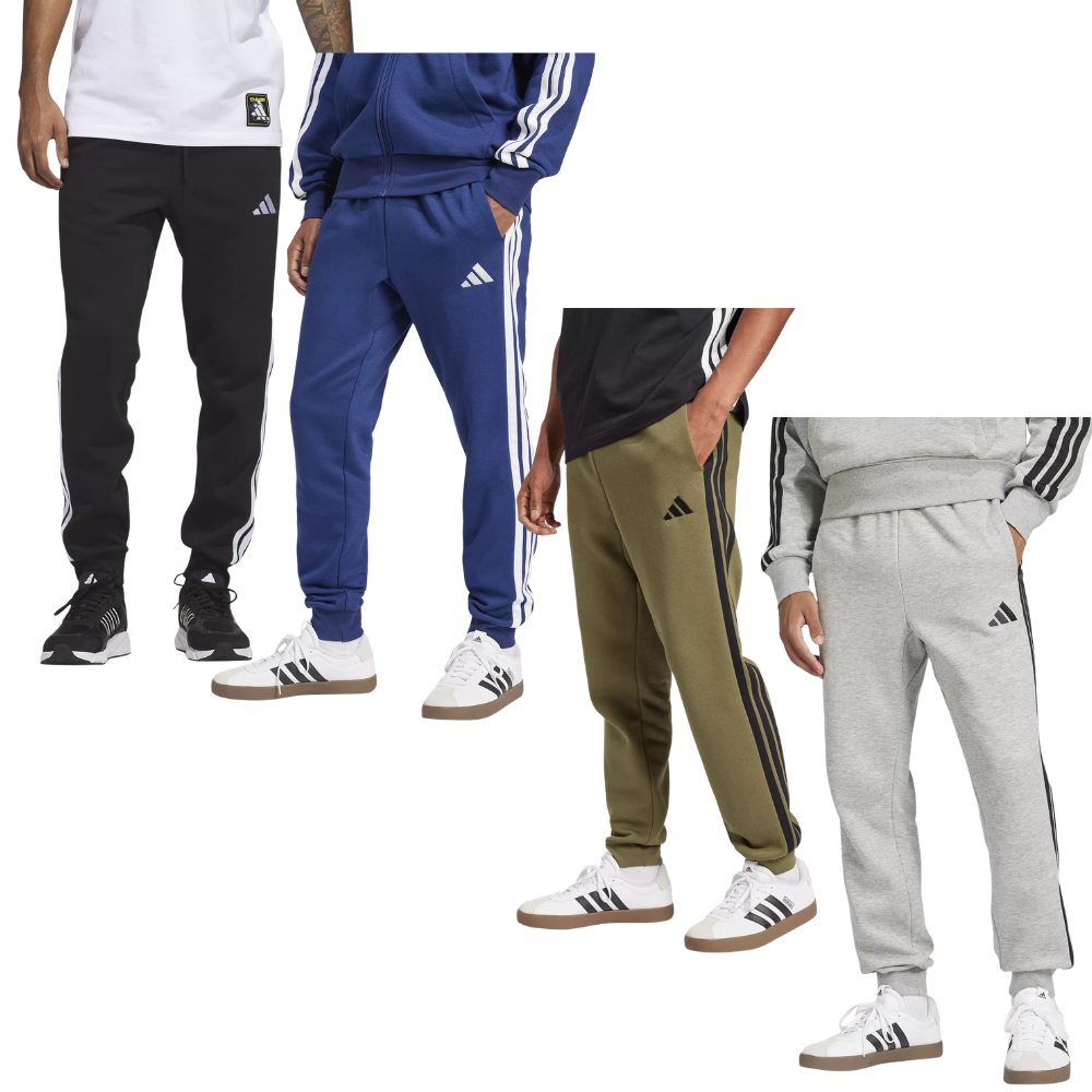 Adidas Men’s Regular-Fit 3-Stripes Fleece Joggers Deal at Macy’s: Save 50%