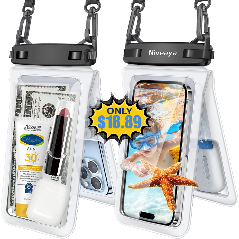 Niveaya Waterproof Phone Pouch 2 Pack Deal