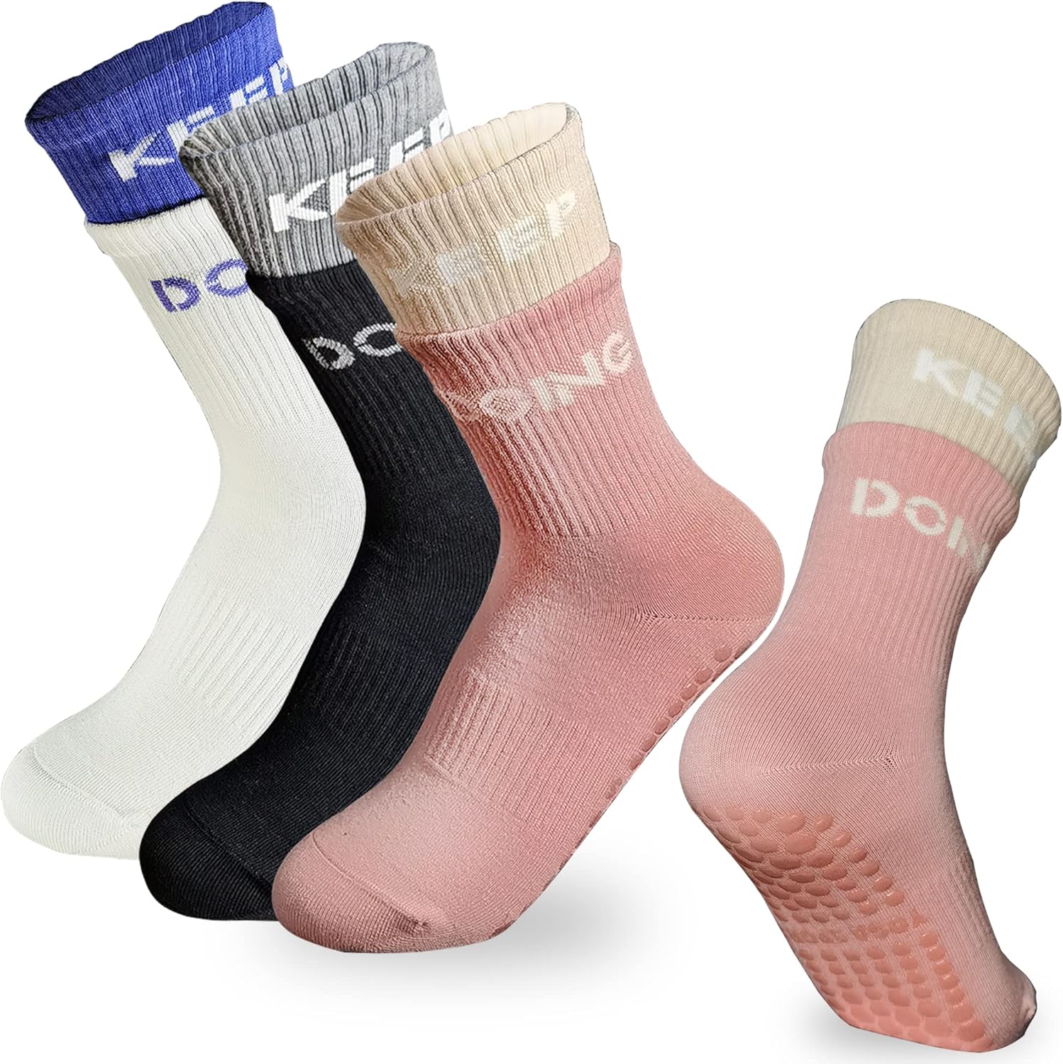 MR.KM 3 Pairs Yoga Socks Pilates Socks with Grips for Men Wo deal at Amazon