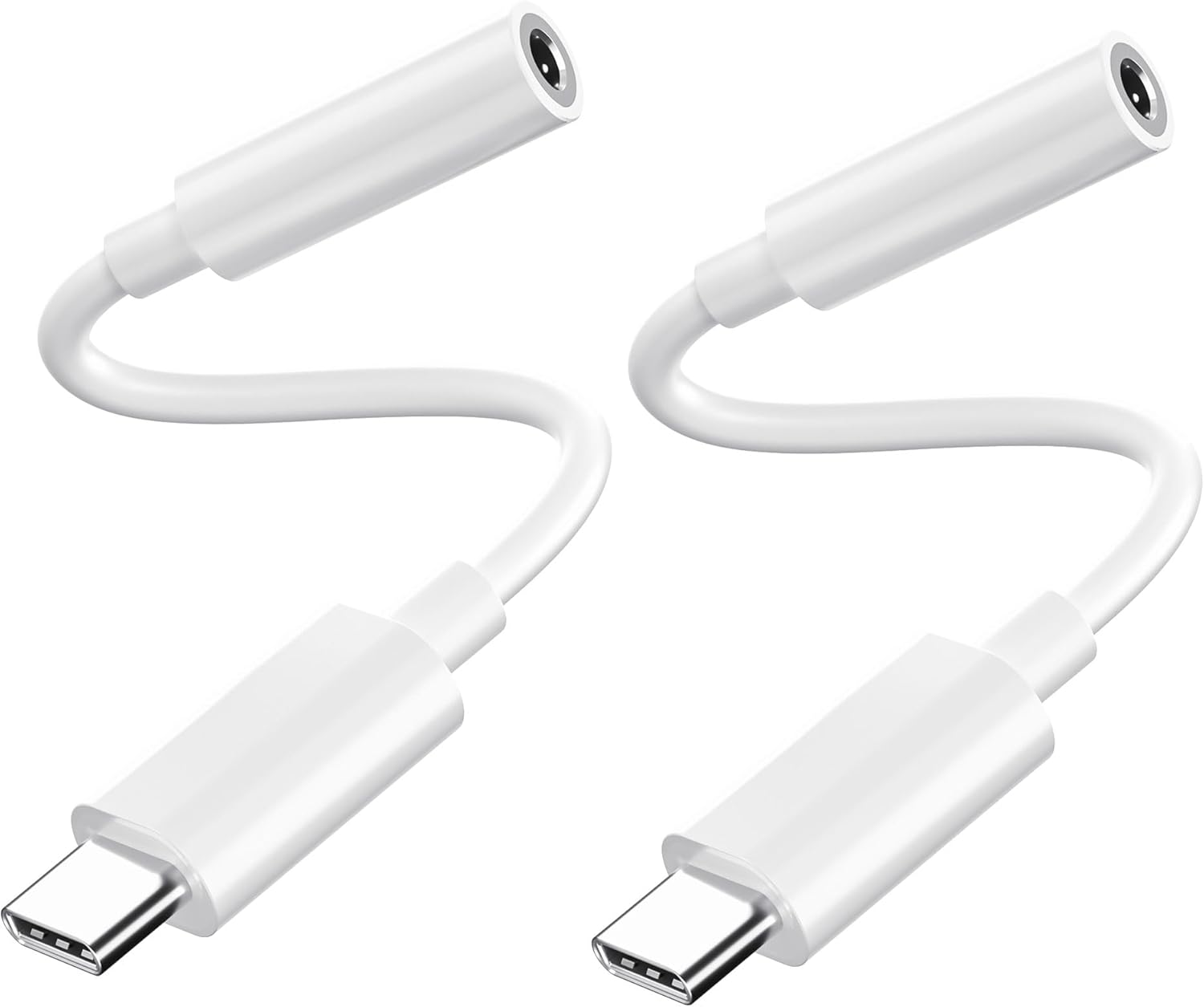 3.5mm Aux Audio Adapter-White 2pack,Type C to 3.5mm Headphon deal at Amazon