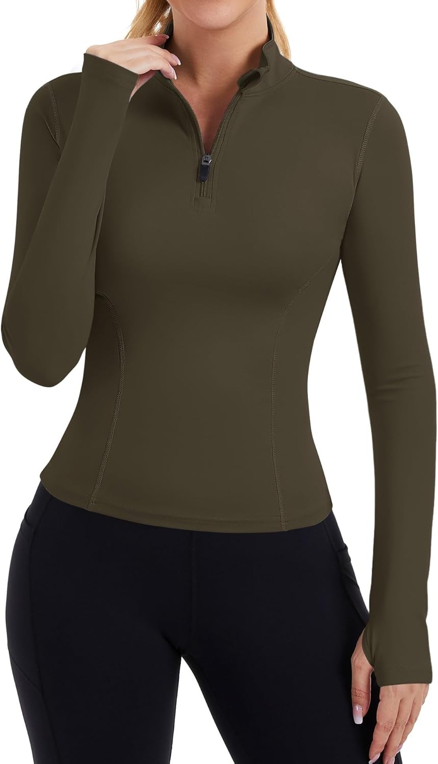 ZHENWEI Workout Tops for Women Lightweight Quarter Zip Pullo deal at Amazon
