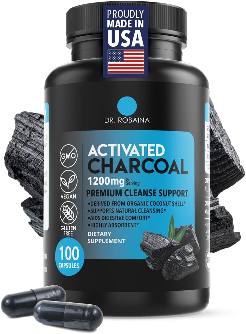 Dr. Robaina Activated Charcoal Capsules 1200 mg – Coconut-Sh deal at Amazon