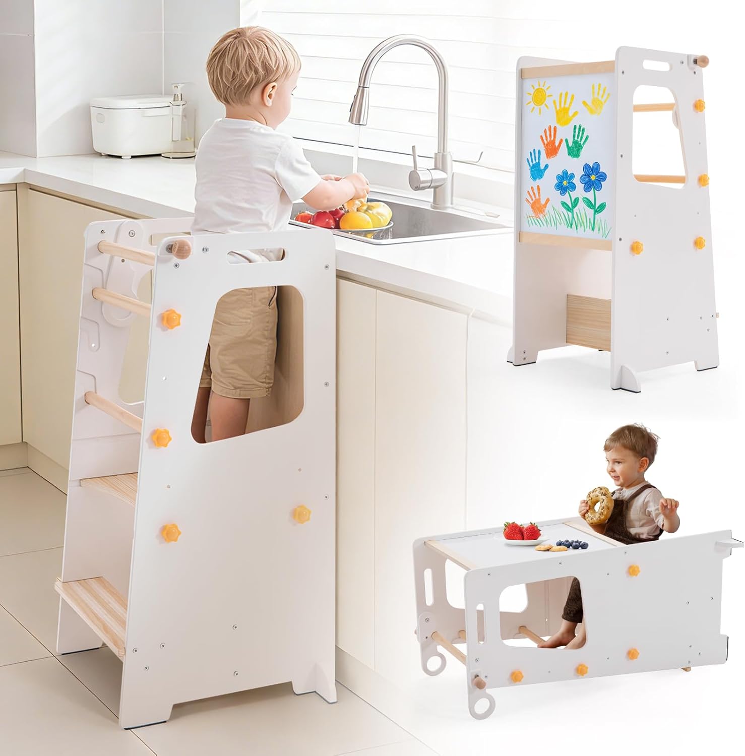 Gewitt Toddler Standing Tower, 4 in 1 Kitchen Stool Helper w deal at Amazon