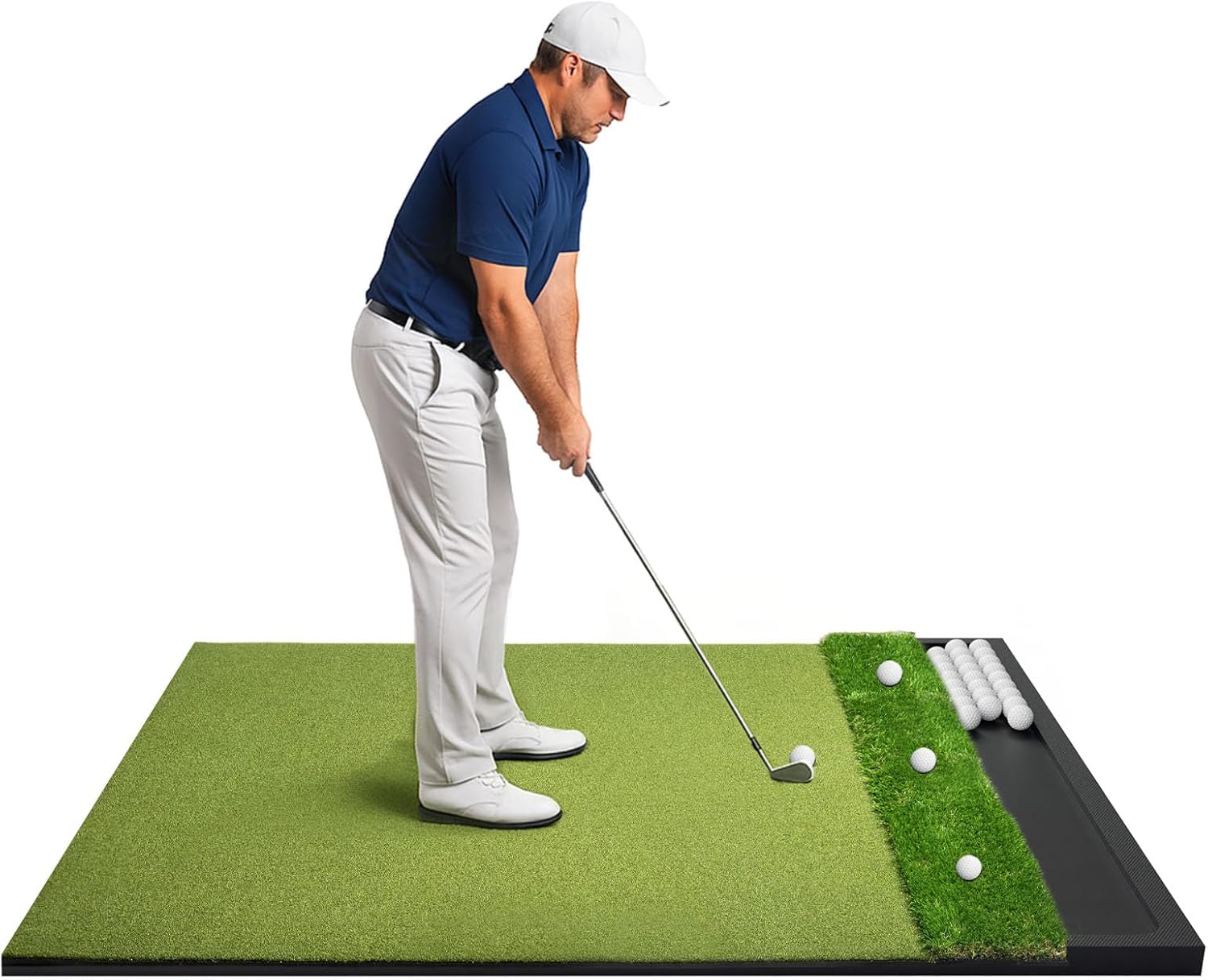 Golf Hitting Mat with Ball Tray 5x4ft - 6x4ft Dual-Turf Prac deal at Amazon