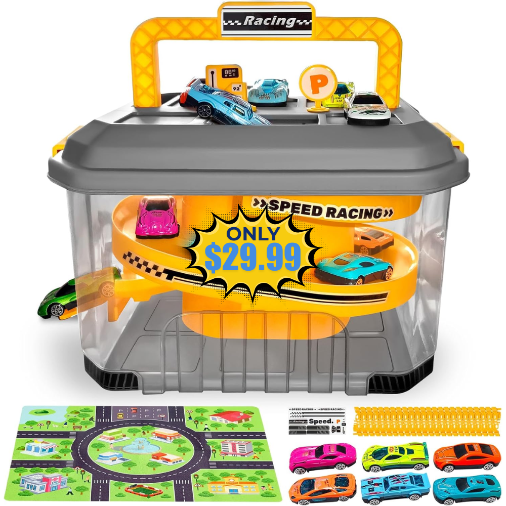 Toy Car Track Storage Playset Deal: Save 17%