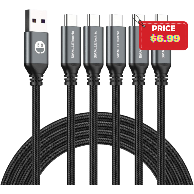 USB Type-C to A Cable 5pack Deal: Save 61%