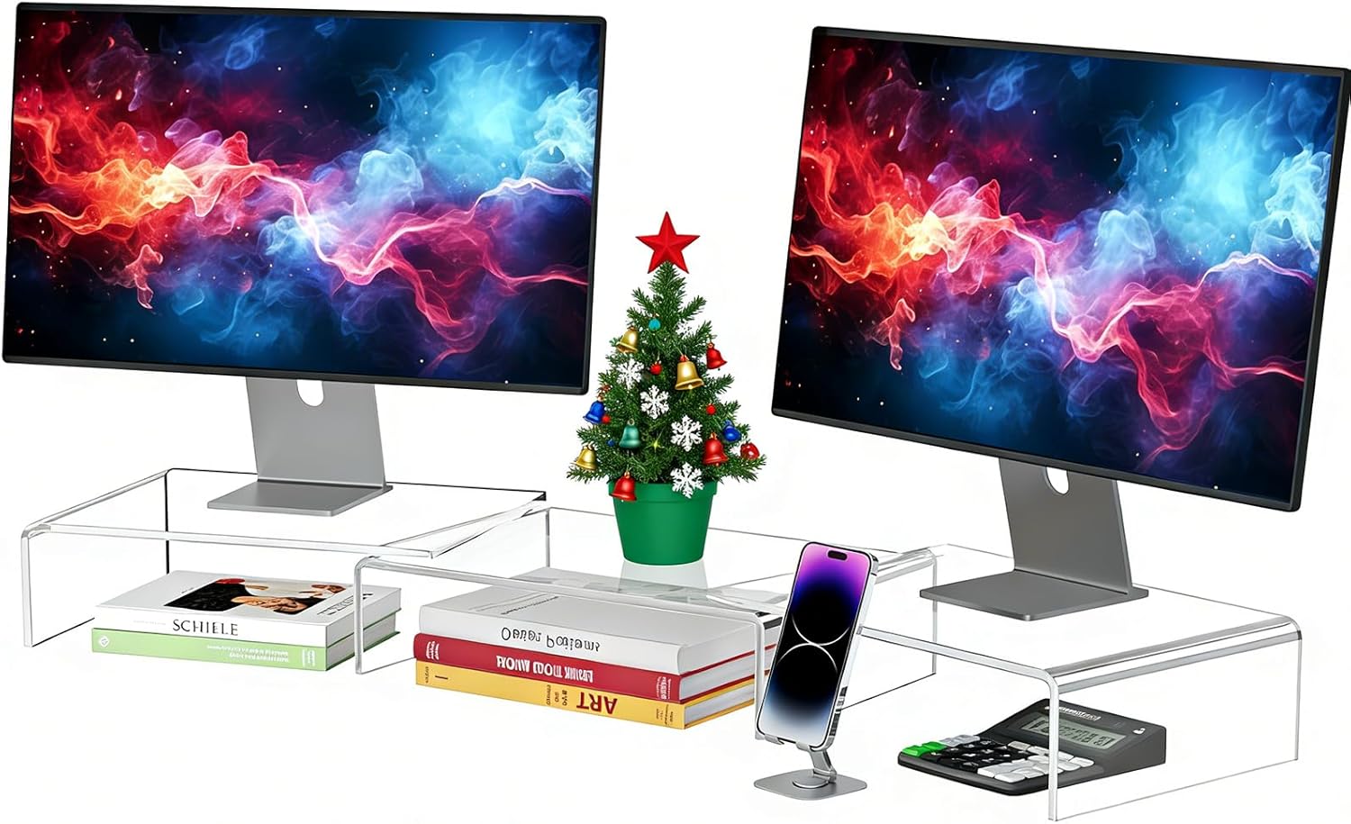 X-cosrack Clear Acrylic Monitor Stand Riser, 3 Shelves Adjus deal at Amazon