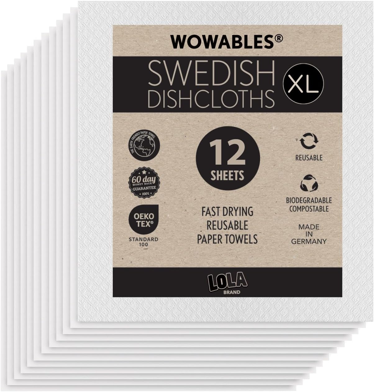 Swedish Dishcloths for Kitchen XL, 12 Sheet Roll, Biodegrada deal at Amazon