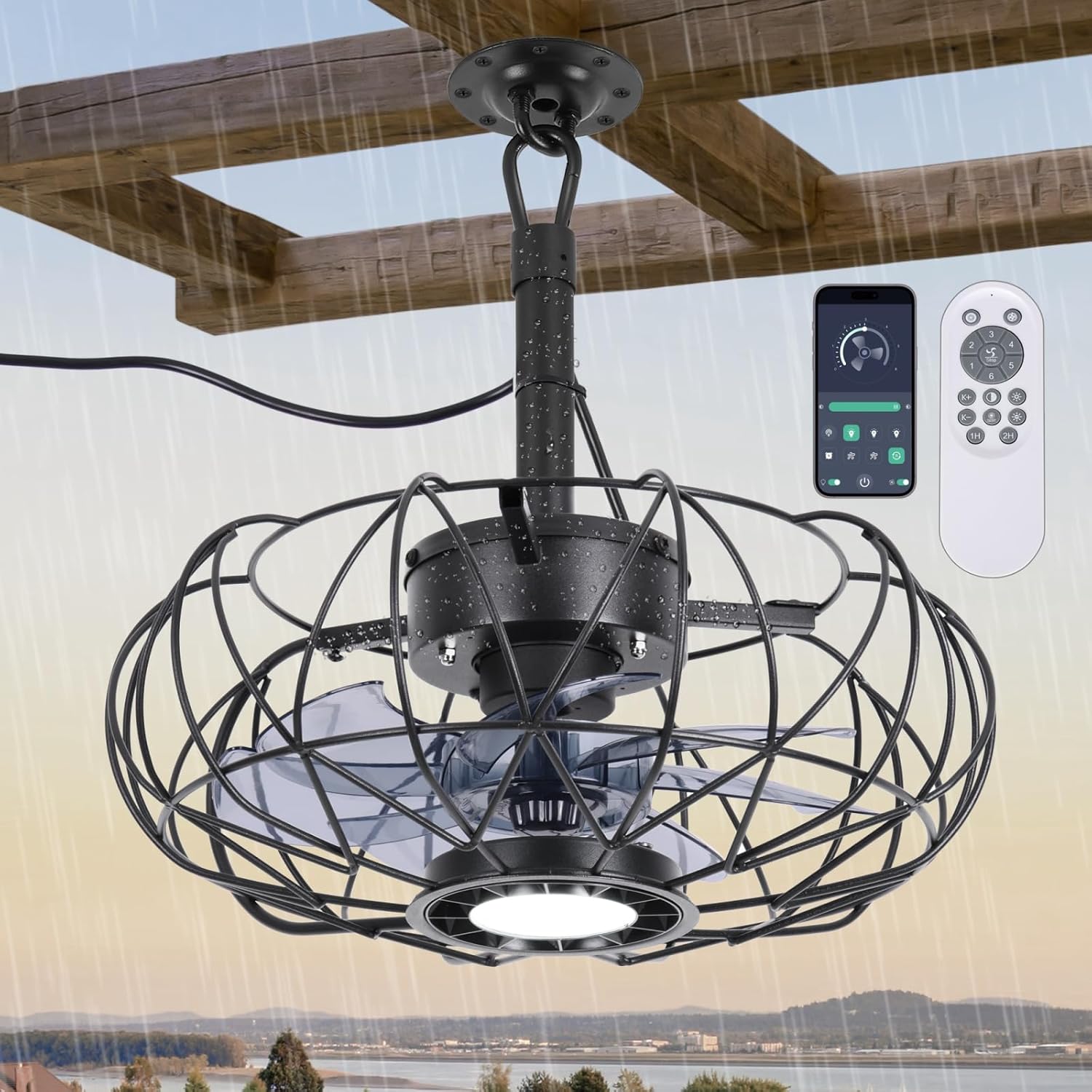 Outdoor Gazebo Fan with Hanging Hook, 15'' Waterproof Outdoo deal at Amazon