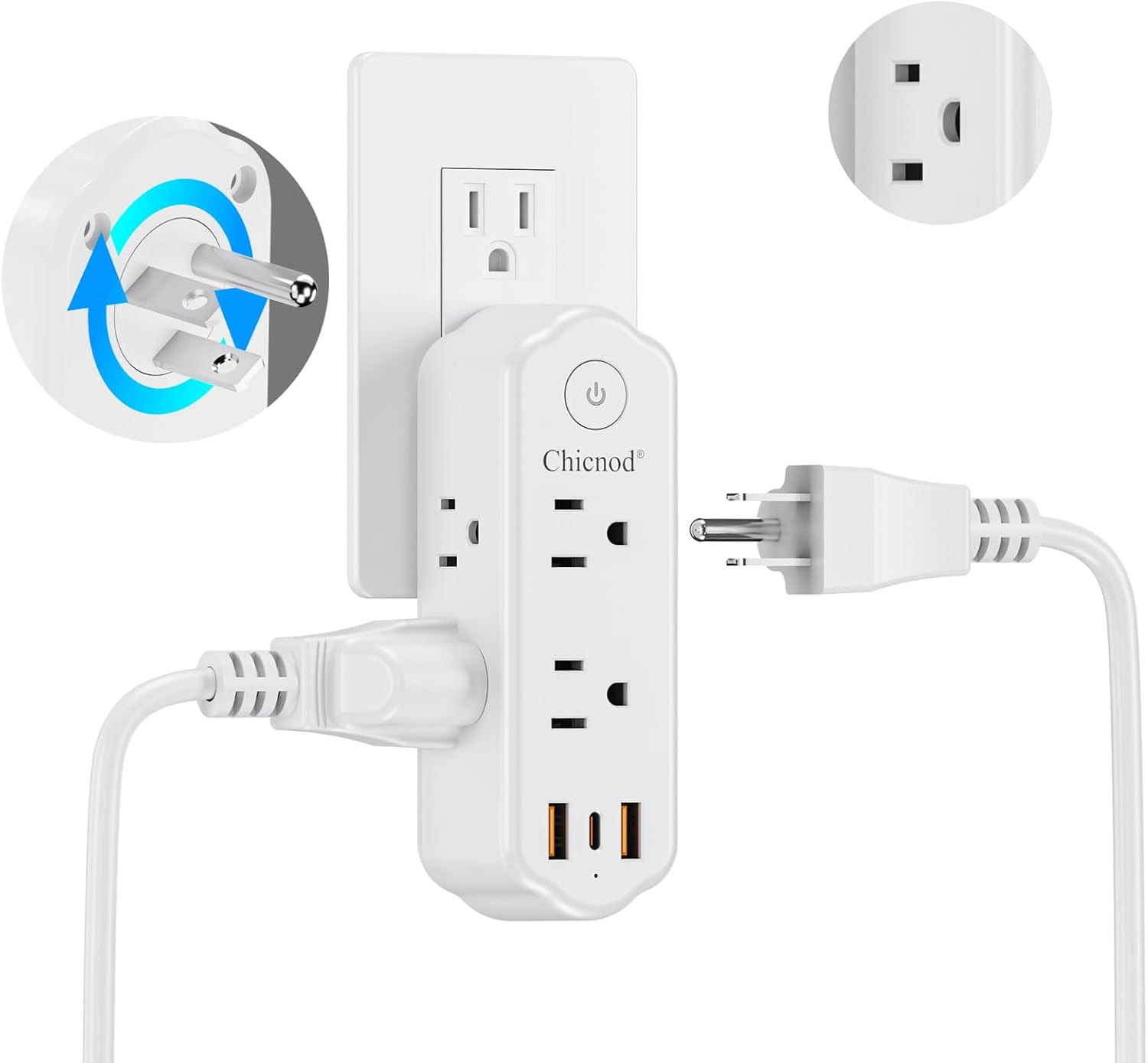 Outlet Extender Surge Protector, 360° Rotating Only $29.99 at Amazon