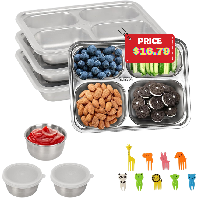 Stainless Steel Snack Containers 6-Pack Deal: Save 40%