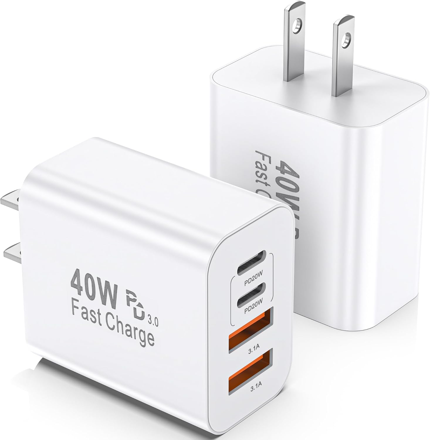 USB C Charger Block, 2 Pack 40W 4-Port iPhone Charger Fast C deal at Amazon