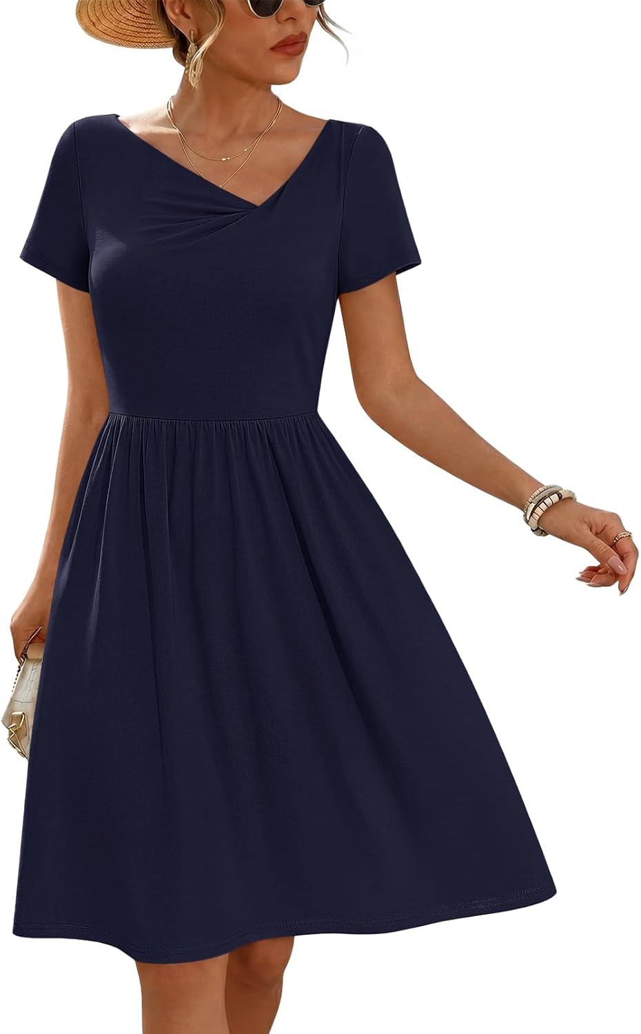 MEROKEETY Women's Summer Asymmetrical V Neck Sundress 2026 S deal at Amazon